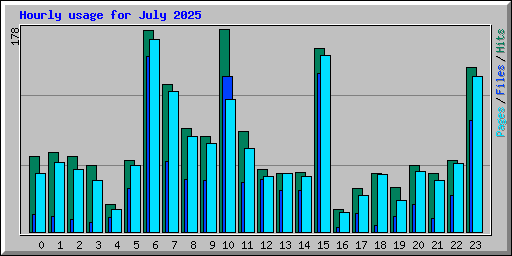 Hourly usage for July 2025